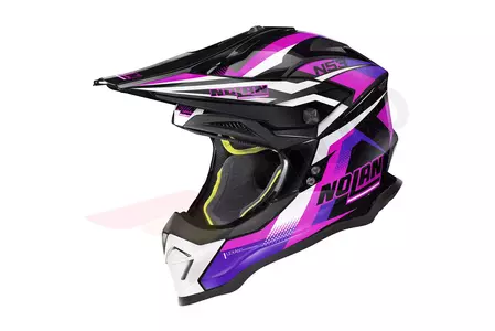 Nolan N53 Fender black/purple/white cross enduro helma na motorku XS - N53000616-081-XS