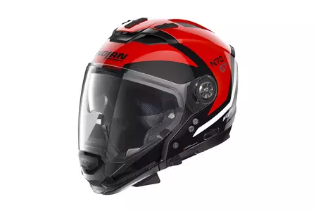 Nolan N70-2 GT Glaring N-Com casco da moto modulare nero/rosso L - N7G000798-047-L