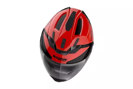 Nolan N70-2 GT Glaring N-Com casco da moto modulare nero/rosso L-2
