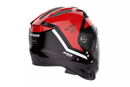 Nolan N70-2 GT Glaring N-Com modulārā motociklista ķivere melna/sarkana XS-3