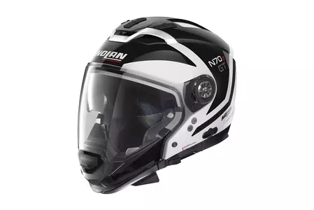 Nolan N70-2 GT Glaring N-Com casco da moto modulare bianco/nero L - N7G000798-049-L