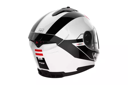 Nolan N80-8 Mandrake N-Com capacete integral de motociclista branco/preto/vermelho L-4