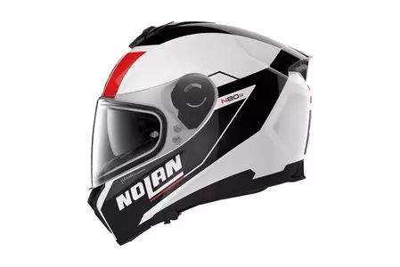 Nolan N80-8 Mandrake N-Com интегрална каска за мотоциклет бяла/черна/червена M-3