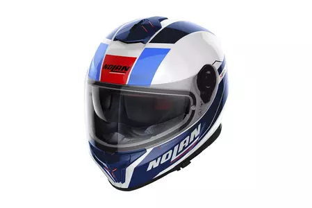 Nolan N80-8 Mandrake N-Com capacete integral de motociclista branco/vermelho/azul L - N88000538-050-L