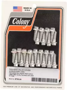 Uppsättning ventilkåpsskruvar kadmium Colony - 8735-24