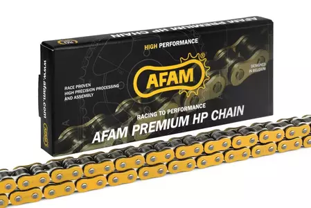 Łańcuch napędowy Afam 420 MX2-G 100 otwarty z zapinką złoty - A420MX2-G 100L