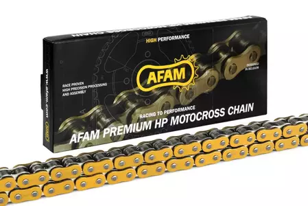 Łańcuch napędowy Afam 520 MX5-G 114 otwarty z zapinką złoty