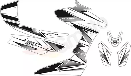 Kit d'autocollants Kutvek Velocity blanc et noir - 3YM050135