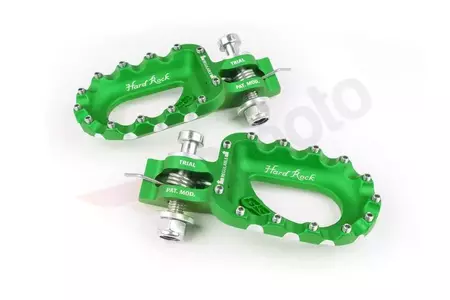 S3 aluminium kryds/enduro fodstøtter grøn - ESK463V