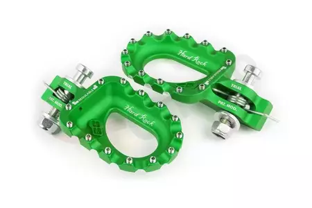 Podnóżki aluminiowe cross/enduro S3 zielone-3