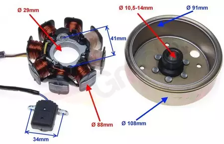 Estator - Abertura de faísca com roda magnética-5