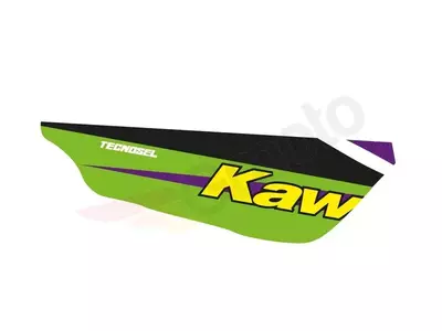 Zestaw oklein naklejek Tecnosel + pokrowiec na siedzenie Kawasaki KX 125 250 94-98 Replica Team Kawasaki 98-3