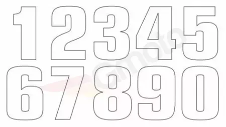 Conjunto de autocolantes numéricos Tecnosel 0 20x13cm branco - 50V02/10/0