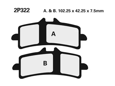 Nissin Zavorne ploščice 2P-322ST s sintranimi kovinskimi oblogami za cestne / offroad zavore-3
