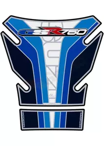 Podložka pod nádrž biela/modrá Suzuki GSR750 Motografix - TS027BW