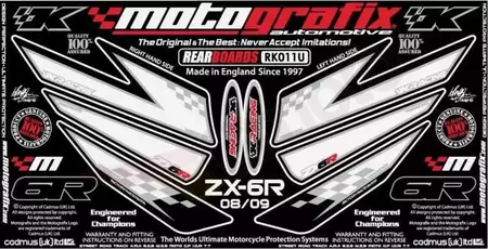 Naklejka owiewki na numer startowy tył Kawasaki ZX6R Ninja Motografix - RK011U