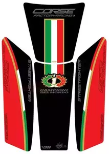 Tankpad schwarz/rot Italia Ducati Streetfighter Motografix - TDSFR