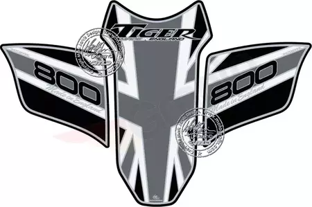 Protection de réservoir MOTOGRAFIX 3pcs noir/gris Triumph Tiger800 - TT018MJ