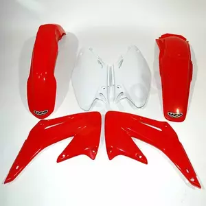 Uppsättning UFO-plast Honda CR 125R 250R röd vit - HO102999