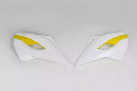 Kühlerabdeckung Kühlerverkleidung UFO Husqvarna weiß gelb - HU03353W