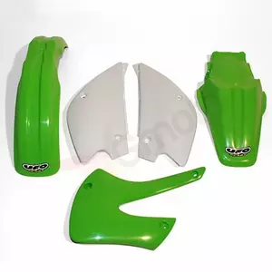 Komplet UFO plastike Kawasaki KX80 zelena bela - KA206999