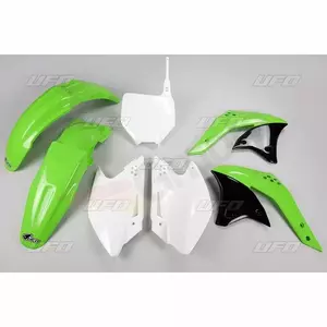 Sæt med UFO-plast Kawasaki KXF 250 grøn hvid - KA208999