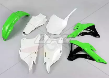 Komplet plastików UFO Kawasaki KX85 zielony biały czarny  - KA222999