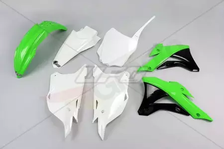 Komplet plastików UFO Kawasaki KX85 zielony czarny biały  - KA222999A