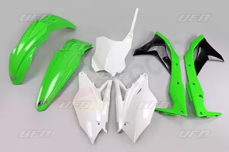 UFO plastmasas komplekts zaļš melns balts Kawasaki KXF 250-1