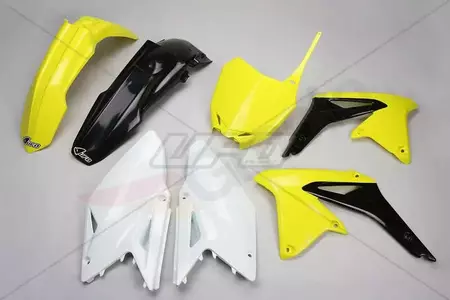 Conjunto de plástico UFO Suzuki RM-Z 450 amarelo preto branco - SU414999
