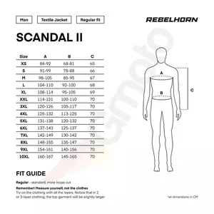Rebelhorn Scandal II καλοκαιρινό μπουφάν μοτοσικλέτας ασημί/μαύρο 5XL-4
