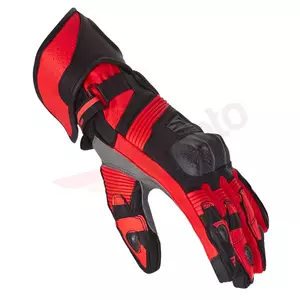 Rebelhorn Fighter motorcykelhandsker i læder sort og rød fluo M-2