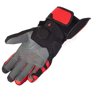 Kožne motociklističke rukavice Rebelhorn Fighter, crno-crvene fluo M-3