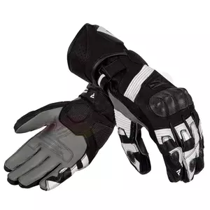 Rebelhorn Fighter guantes de moto de cuero blanco y negro M-1
