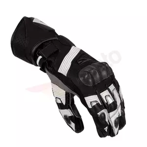 Rebelhorn Fighter guantes de moto de cuero blanco y negro M-2