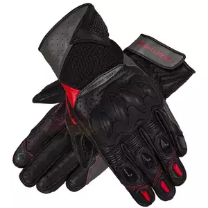 Rebelhorn Flux II Lady μαύρο/γκρι φλούο κόκκινο DM δερμάτινα γάντια μοτοσικλέτας-1