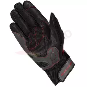 Ženske kožne motociklističke rukavice Rebelhorn Flux II, crne, sive i crvene fluo DM-3