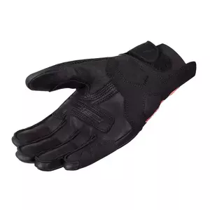 Rebelhorn GAP III guantes de moto de cuero negro y rojo fluo L-3