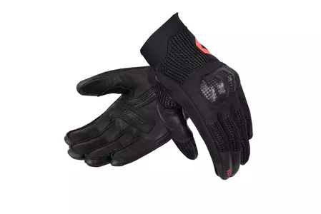 Rebelhorn GAP III Lady черни/червени флуо DM кожени ръкавици за мотоциклет - RH-GLV-GAP-III-02-DM