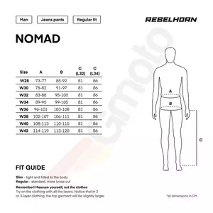 Spodnie motocyklowe jeans Rebelhorn Nomad tapered fit sprane czarne W30L32-7