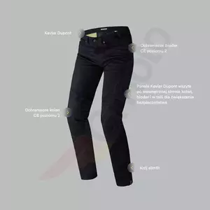 Jeans da motociclista Rebelhorn Rage II, vestibilità affusolata, lavaggio nero W36L32-6