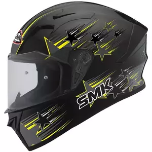 SMK Stellar Rain Star integralinis motociklininko šalmas juodas/geltonas matinis M-1