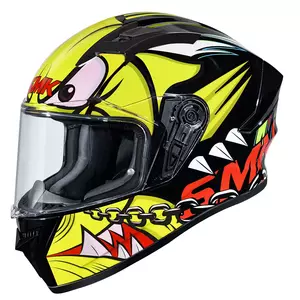 SMK Stellar Monster integrālā motociklista ķivere dzeltena/ melna/ sarkana XS-1