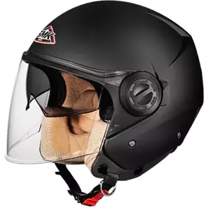 SMK Cooper casco de moto de cara abierta estera negro L