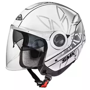 Capacete de motociclista aberto SMK Swing Essence branco/prateado L-1