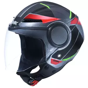 SMK Streem Komplex casco moto aperto grigio/nero/rosso XS-1