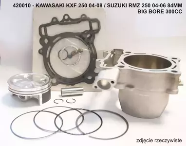 Vertex komplet cylinder Kawasaki KXF 250 04-08 Suzuki RMZ 250 04-06 Big Bore 84mm 300ccm (modifikation påkrævet) - 420010