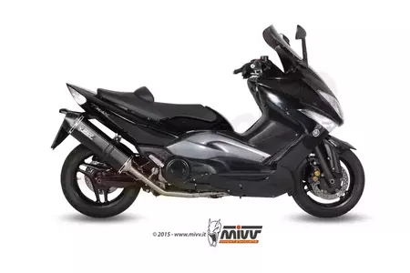 MIVV Speed Edge sistema di scarico completo Yamaha T-Max 500 08-11 acciaio nero - carbonio - Y.035.LRB