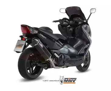 MIVV Speed Edge komplett avgassystem Yamaha T-Max 500 08-11 svart stål - kolfiber-2