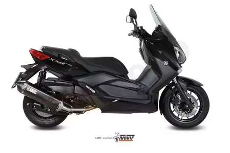 MIVV Speed Edge compleet uitlaatsysteem Yamaha X-max 400 14-17 zwart staal - carbon - 00.73.Y.043.LRB